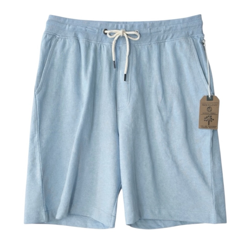 Free Planet Light Blue Marled Lounge Shorts Men’s Large NWT Eco Cotton - Picture 12 of 12